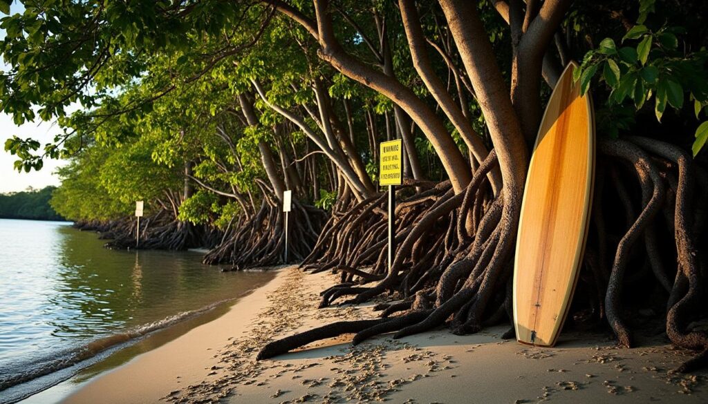 martin daly, pionnier du surf aux mentawai, met en garde les surfeurs contre la présence de crocodiles à macaronis, soulignant les risques pour la sécurité dans ce spot de surf emblématique.