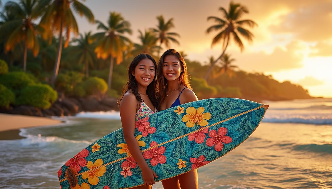 deux jeunes surfeurs indonésiens de 16 ans remportent la rip curl cup à padang padang, illustrant le talent émergent du surf en indonésie.