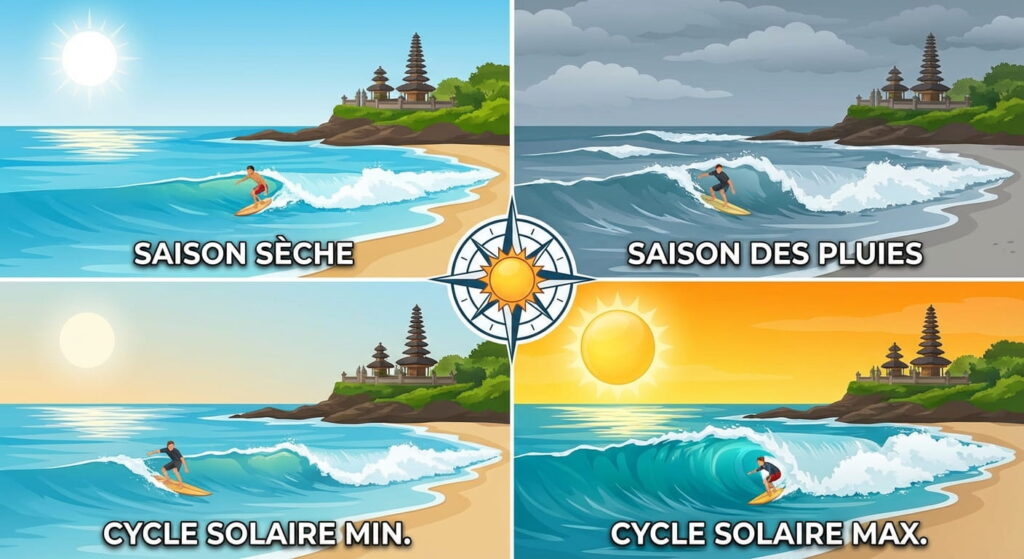 Les conditions de surf à Bali à travers les saisons et cycles solaires 3